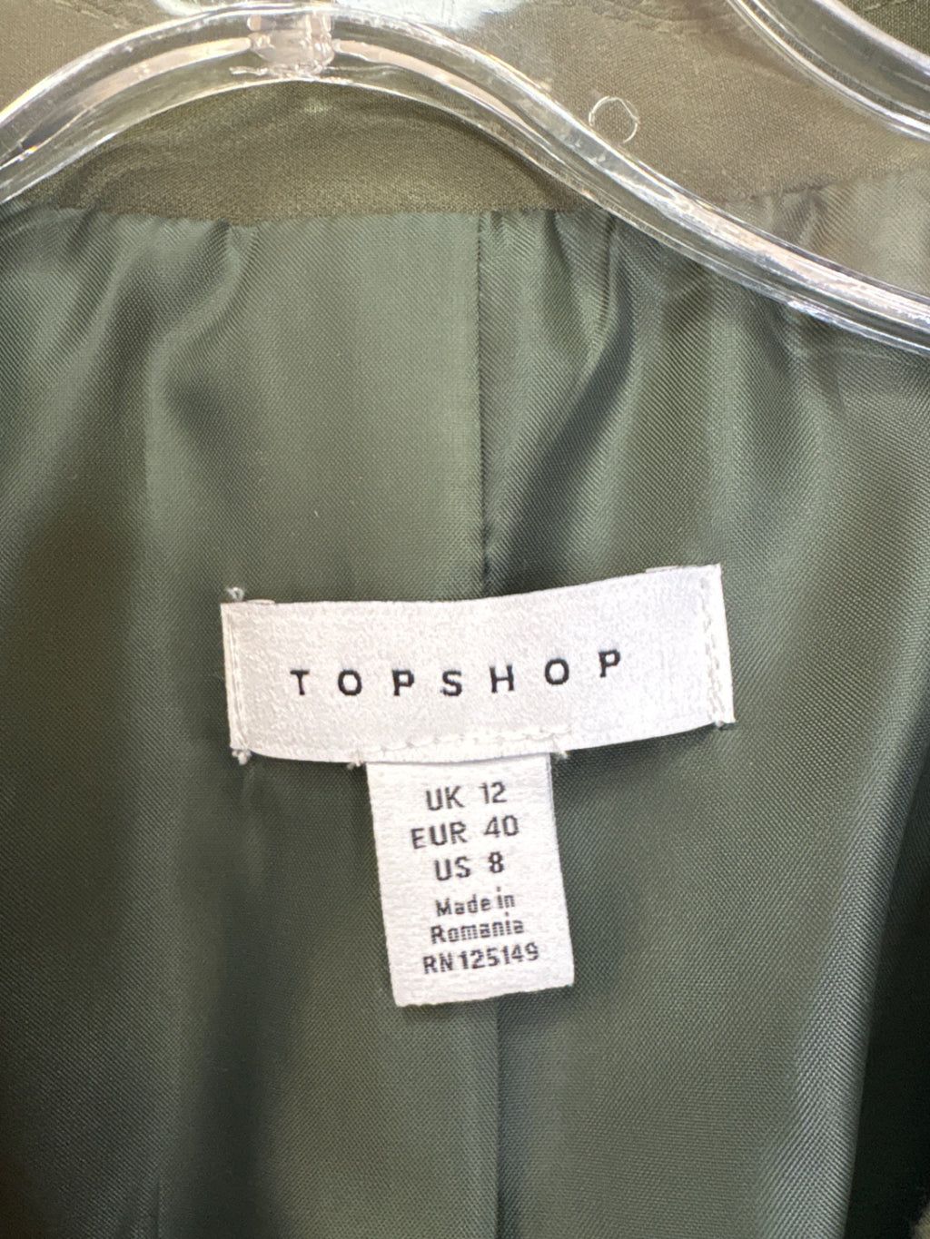 Topshop Jacket Olive Green