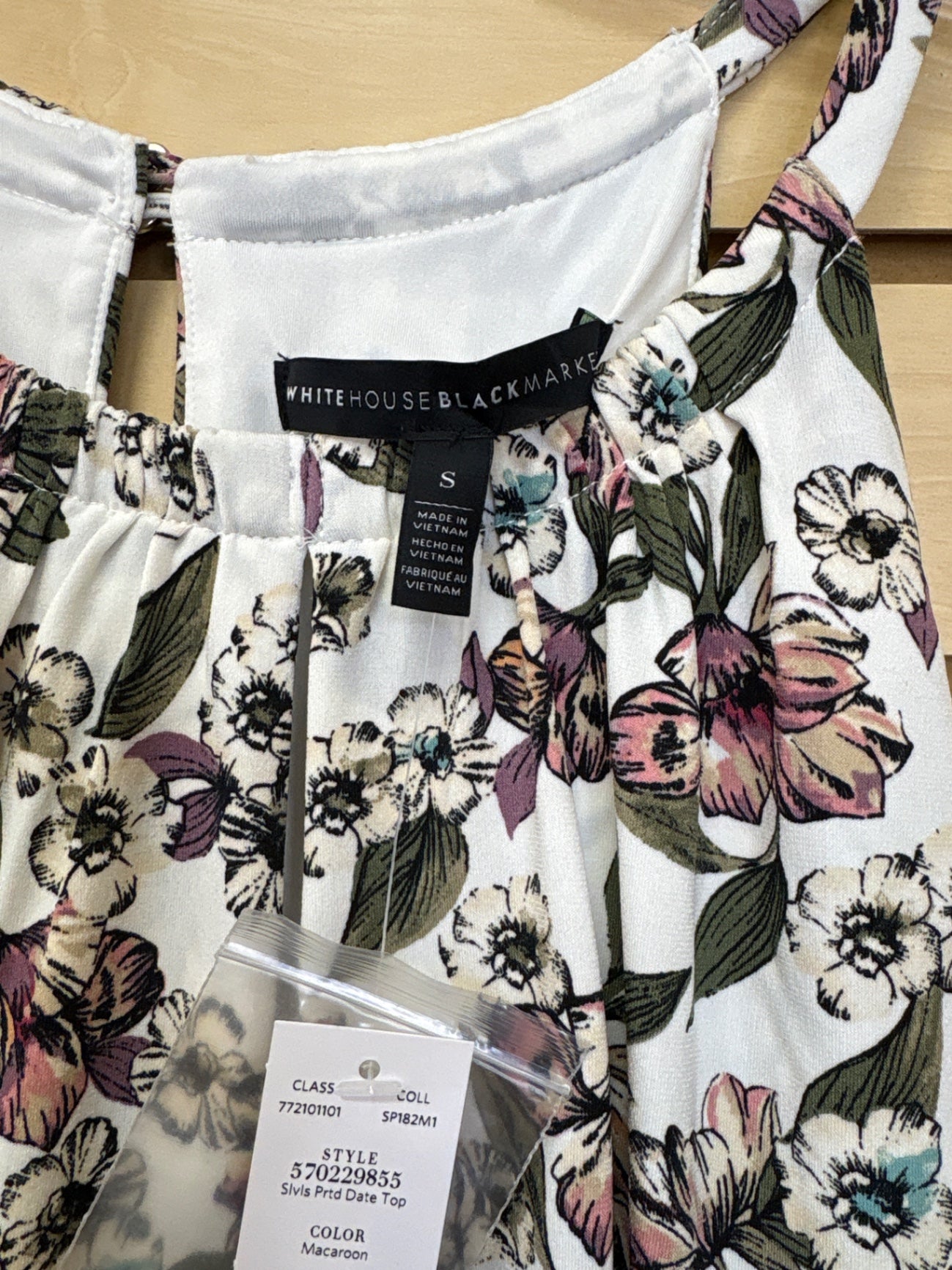NWT WHBM Tank White with multicolored floral print