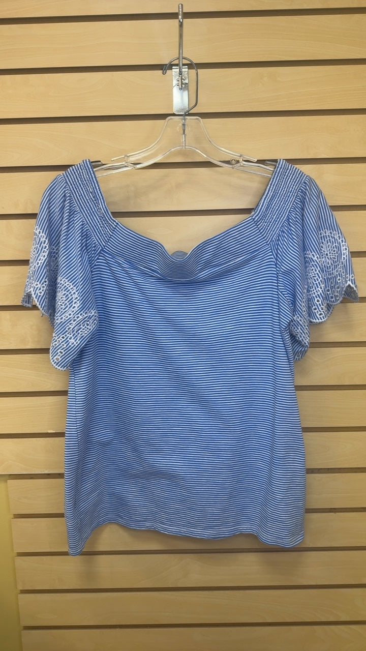 Loft Top Small Blue and White Stripes