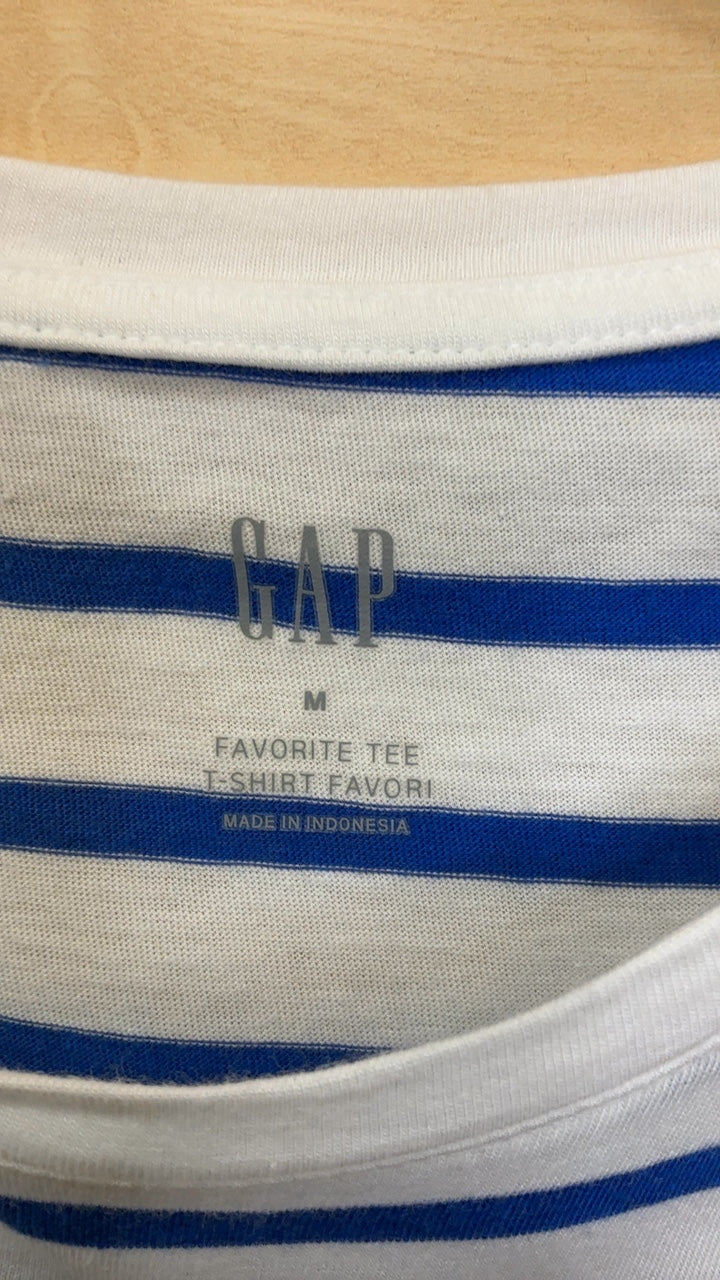Gap Top Medium White with Blue stripes