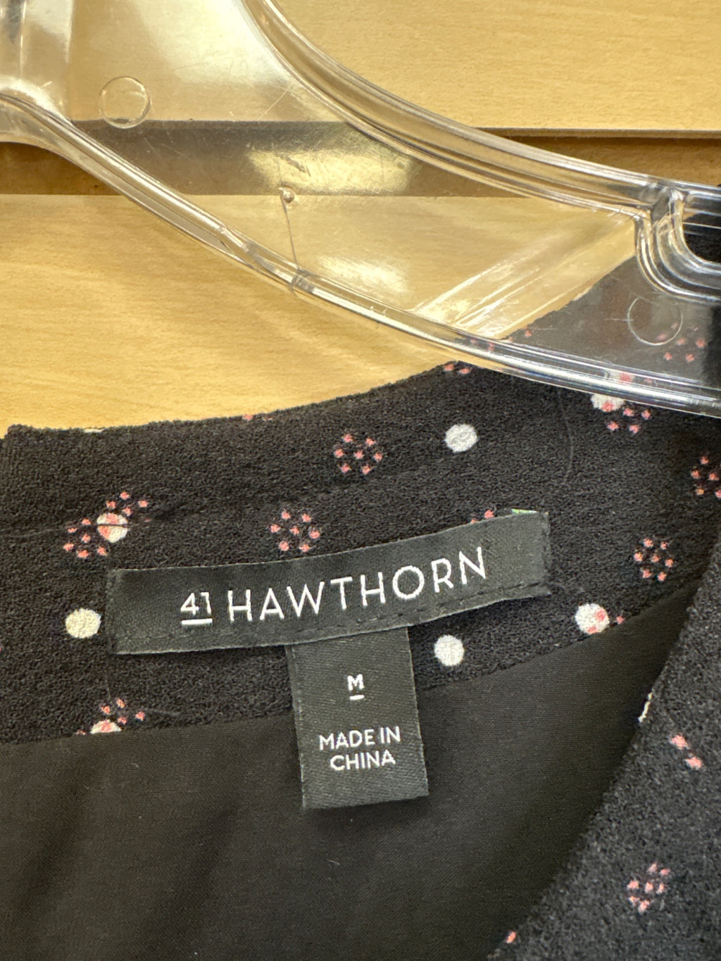 Hawthorn Dress Black with white and pink dots