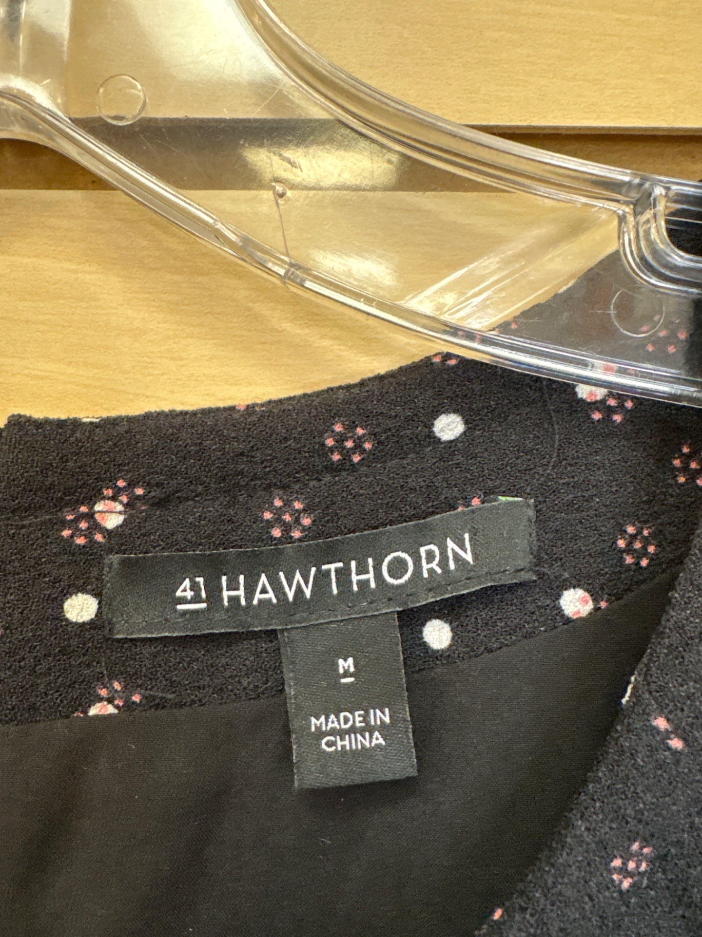 Hawthorn Dress Black with white and pink dots