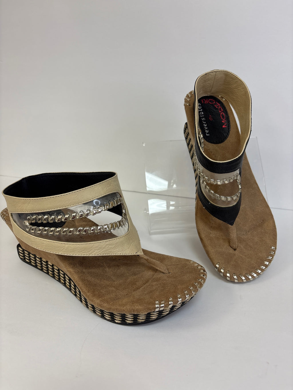 MOROZOR Reversible Sandals Beige and Black
