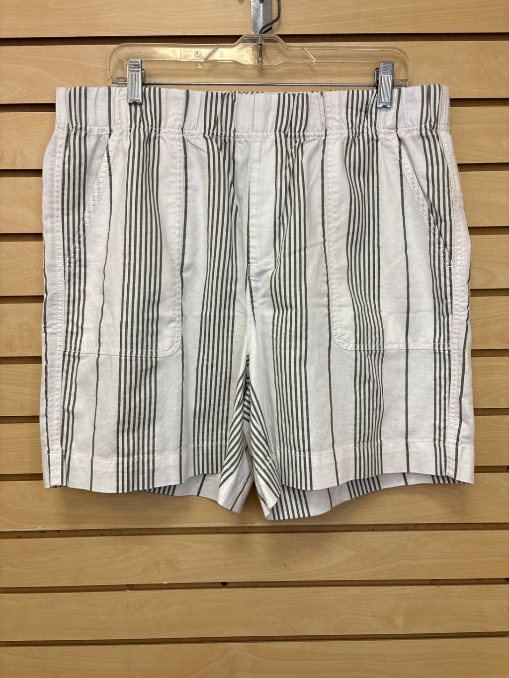 Chico's Shorts Cream with green stripes